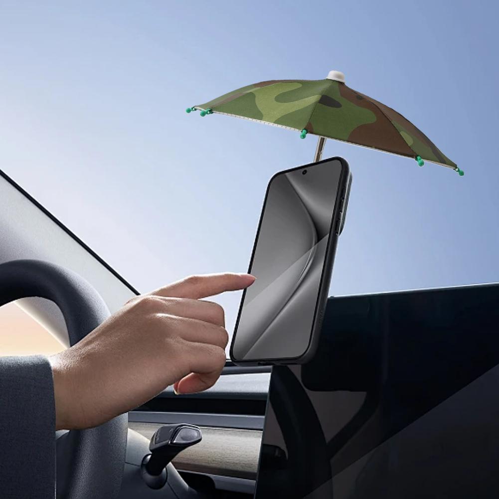 Portable Mini Umbrella Phone Stand, Universal Phone Umbrella for Outdoor Rain & Sun Waterproof Sun Shade Holder for Smartphones