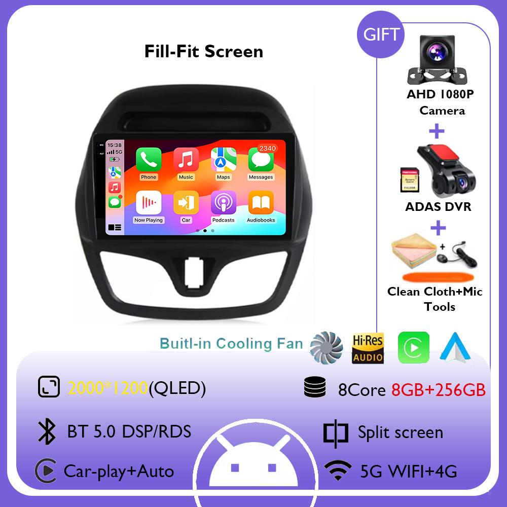 Android 14 WIFI+4G Stereo Car Radio for Chevrolet Spark Beat 2015 - 2018 Multimidia Video Player Auto CarPlay GPS QLED Screen