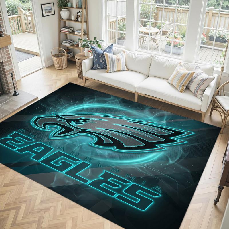 Дизайн Philadelphia Eagles Кристальный Велюровый Ковер Уютный Не?Нескользящий ковер с принтом для спальни, гостиной, прихожей