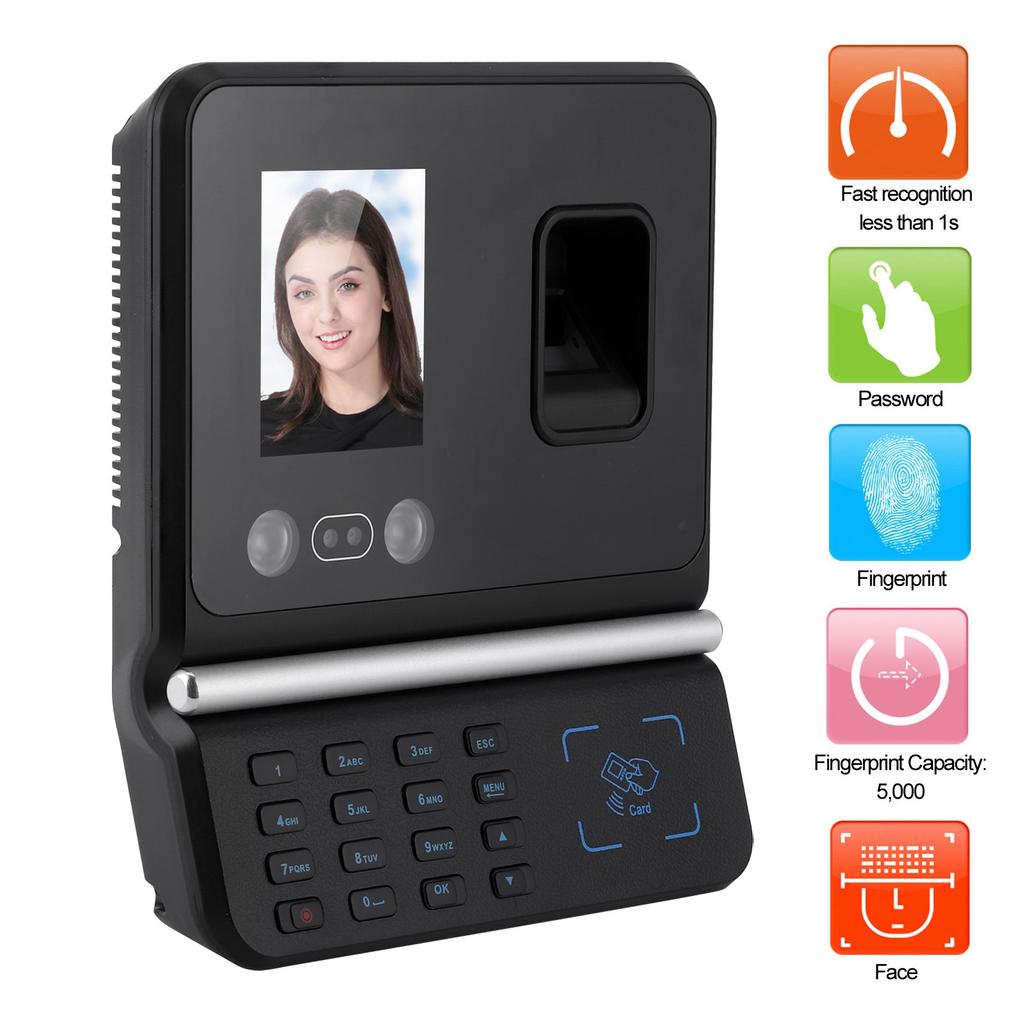 Контроль доступа, устройство учета рабочего времени, цветной экран 2,8 дюйма, IP-адрес, отпечаток пальца, пароль, идентификатор карты, разблокировка