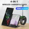 3 In 1 Wireless Charger Stand For Samsung Galaxy Watch 7 6 5 Pro For Galaxy S24 S23 S22 S21 Fast Charging Station Alarm Clock