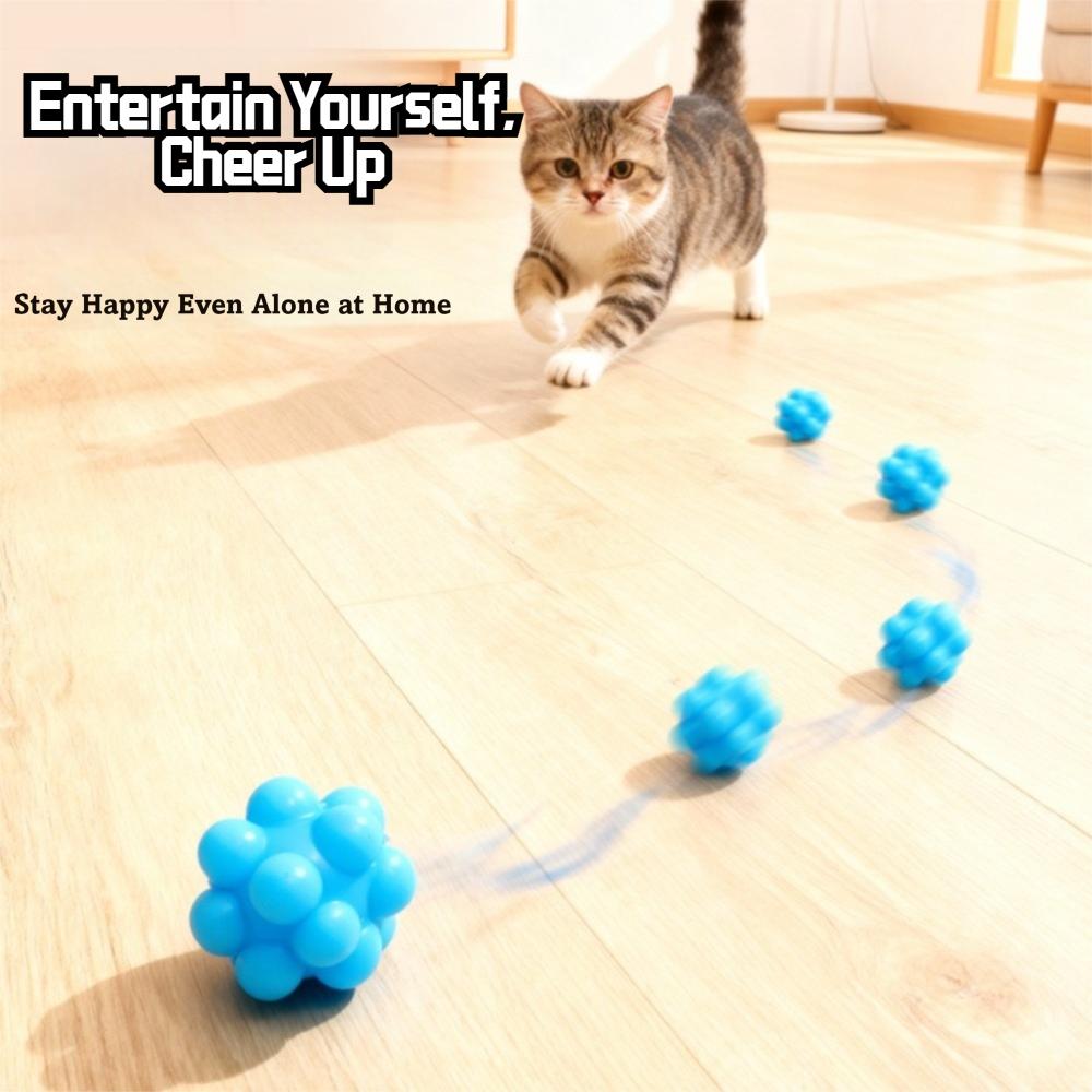 High Elasticity Bouncy Ball Bite-resistant Kitten Toy Durable Interactive Cat Toy Interactive Play