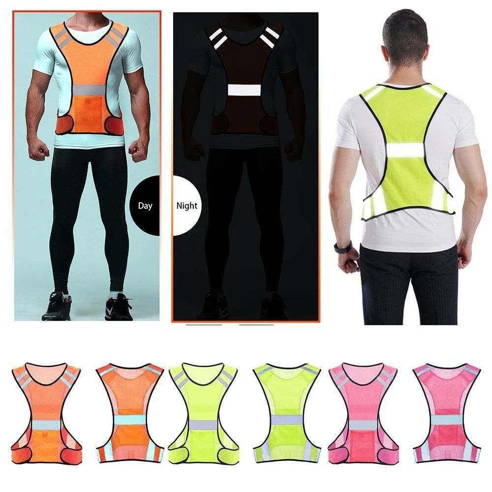 Elastic Webbing Night Riding Vests Polyester Reflective Safety Vest Lightweight Biking