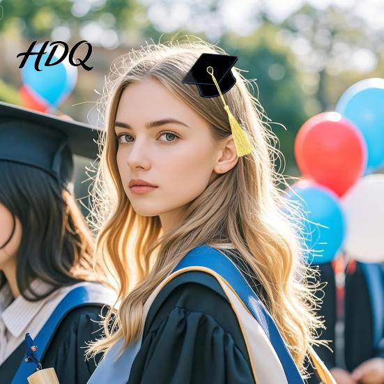 Заколка для волос на выпускной 1/2 шт. Мини-шляпка с кисточкой Заколка для волос с полусобранной прической Прочный зажим