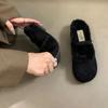 Street Style Women Warm Cotton Fur Shoes Fashion Shallow Slip On Soft Sole Shoes Ladies Comfort Outdoor Lazy Flats Shoes