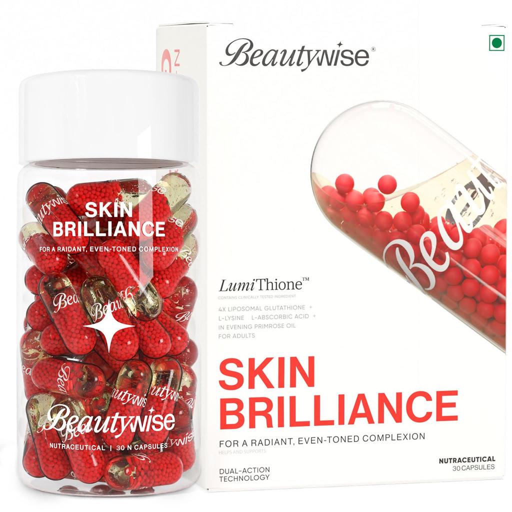Beautywise Двойное действие Сияние кожи 4X Липосомальный глутатион с NAC|Двойное действие 30 капсул|L-лизин, экстракт виноградных косточек и витамин C |Для сияния кожи