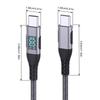 Сверхбыстрый зарядный кабель 60/100 Вт, 6 А, двойной Type-C, со светодиодным цифровым дисплеем – Совместим с Samsung, Apple, Xiaomi и PD-зарядными устройствами