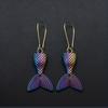 A Pair of Personalized Creative Colorful Stereoscopic Mermaid Tail Earrings for Party Wear