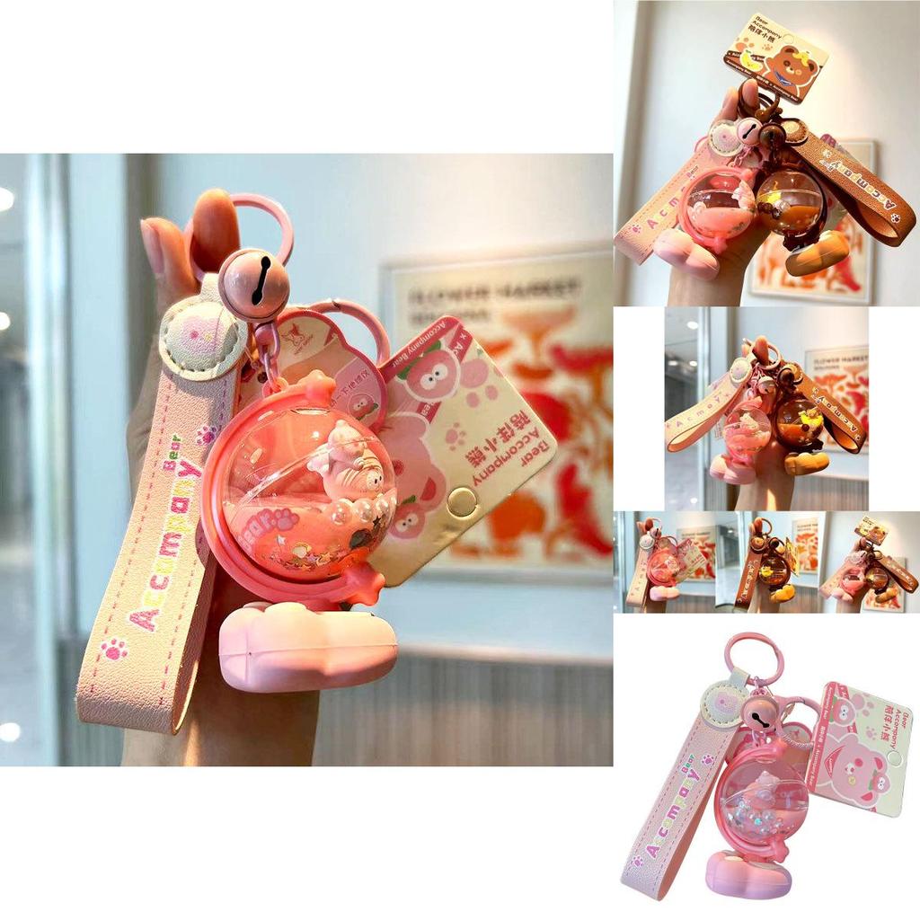 Очаровательный силиконовый брелок-подвеска в виде глобуса с мишкой, милый мультяшный шарм для сумки