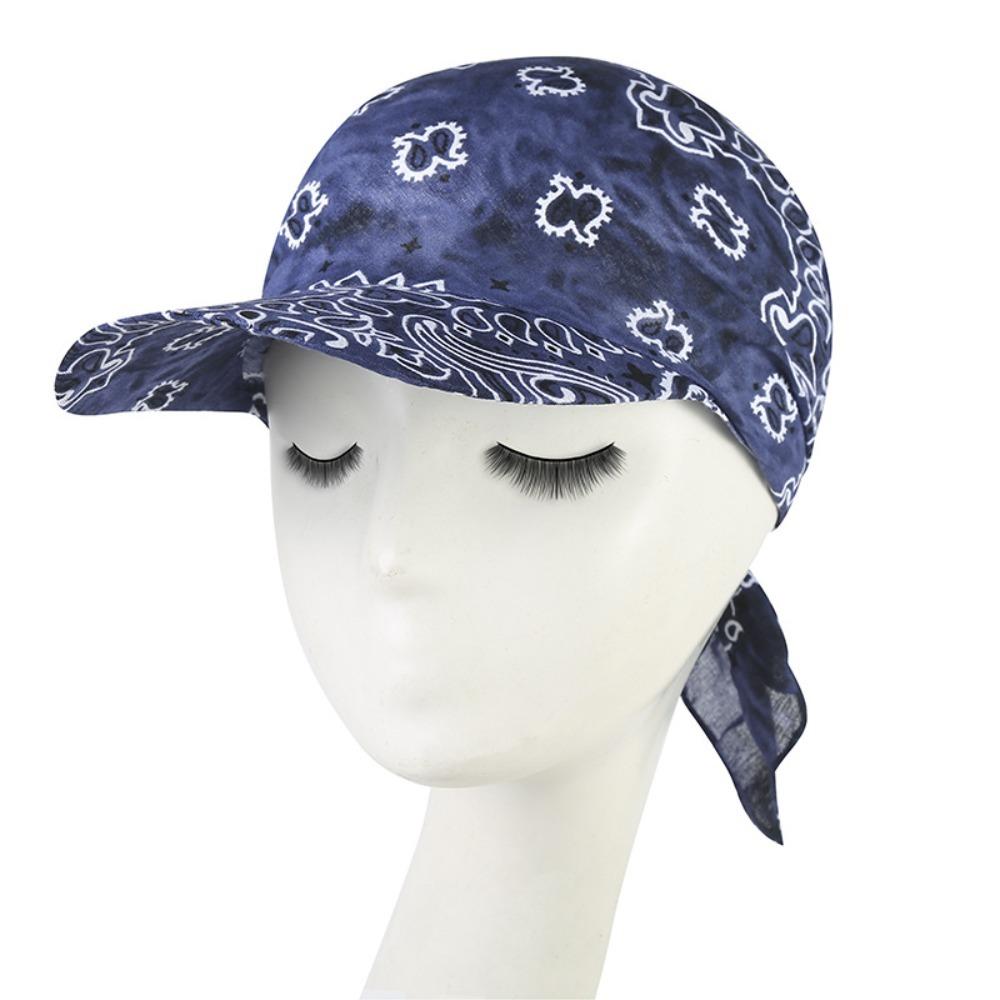 Fashion Wide Brim Baseball Caps Head Scarf Lightweight Pre-Tied Sun Visor Turban Breathable Bandana Scarf Cap Women Outdoor