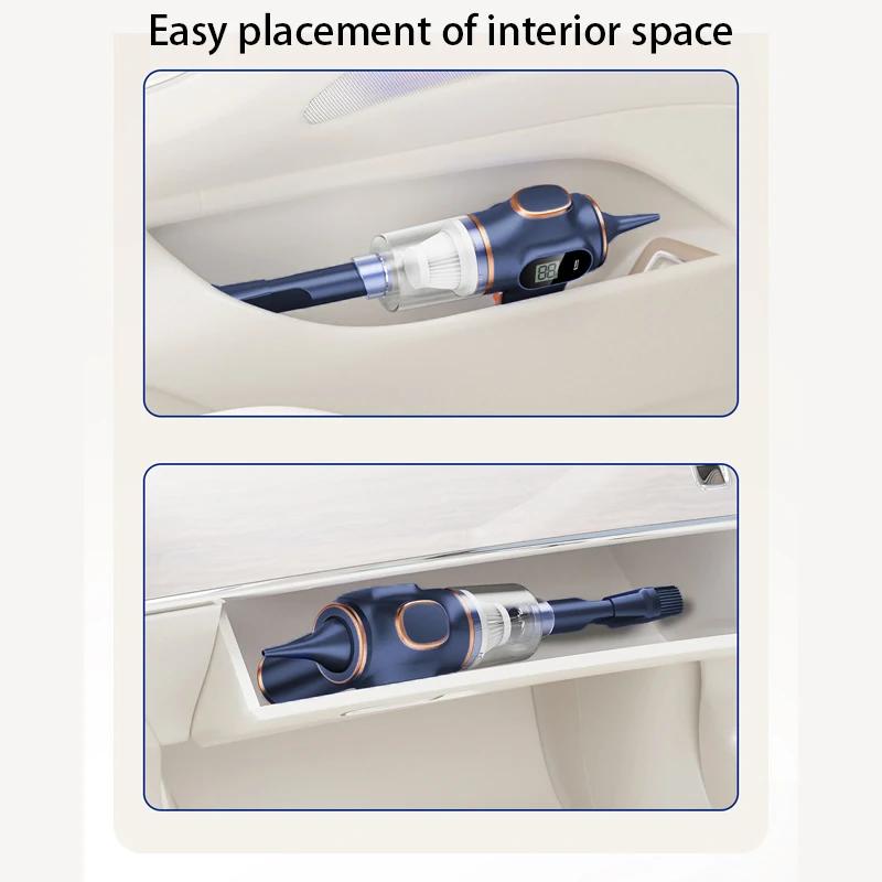 Небольшой бытовой зарядный высокомощный автомобильный ручной всасывающий пылесос двойного назначения с большим всасыванием беспроводной автомобильный пылесос