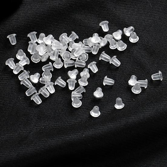 100Pcs Clear Soft Plastic Earrings Back Пробки Earnuts Безопасный инструмент