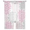 Light Pink Grey White Dahlia Texture Tulle Curtains for Living Room Kitchen Bedroom Sheer Tulle for Cafe Hotel Modern Home Decor