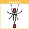 Готическое черное ожерелье с подвеской в виде паука для женщин, модная эффектная бижутерия