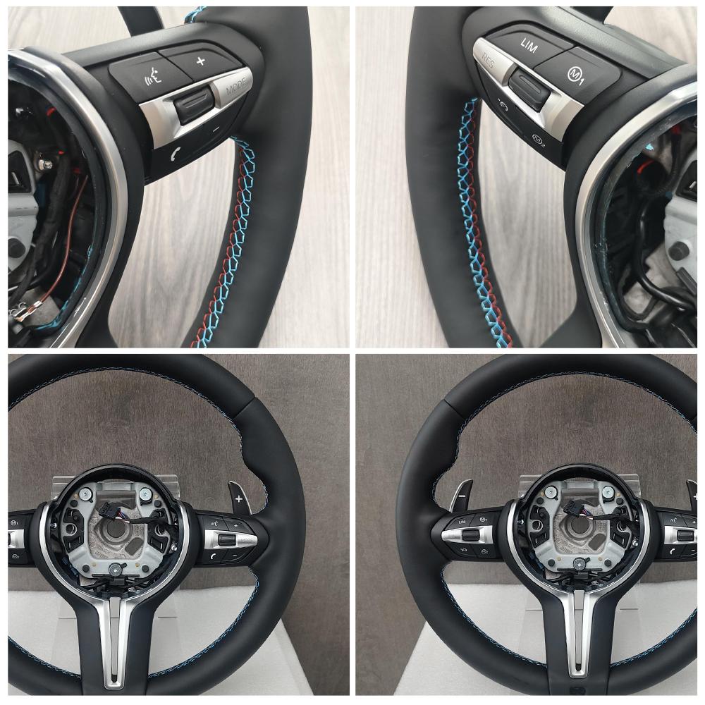 Обновление рулевого колеса M Sport для BMW F20 F22 F23 F30 F33 F34 F10 F07 F12 X1 F48 X5 F15 X3 F25 F80 E90 E70 E84 M3 M5 Автоаксессуары Полностью кожаный