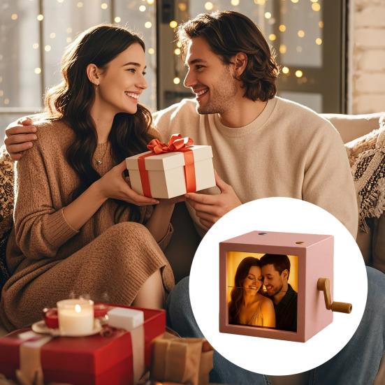 Yousheng Индивидуальная фото-раскладушка Ручная анимационная книжка-раскладушка с фото Картинная коробка со светом Персонализированная фото-раскладушка Рамка Машина для анимации Подарки на Рождество