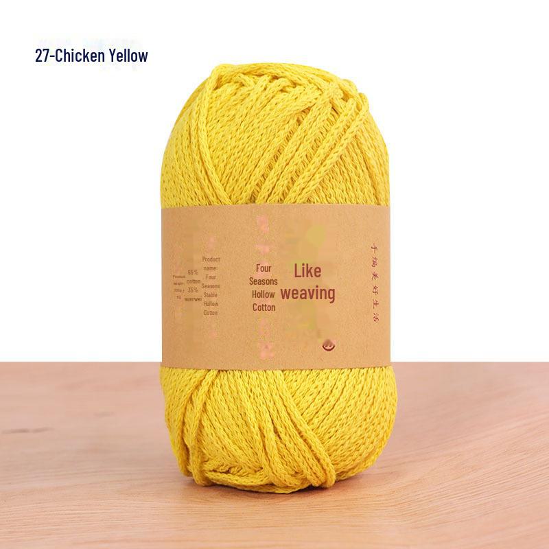 Four Seasons Cotton Thread for Crochet: Hollow, Round Ply Yarn Ball for DIY Material Bags