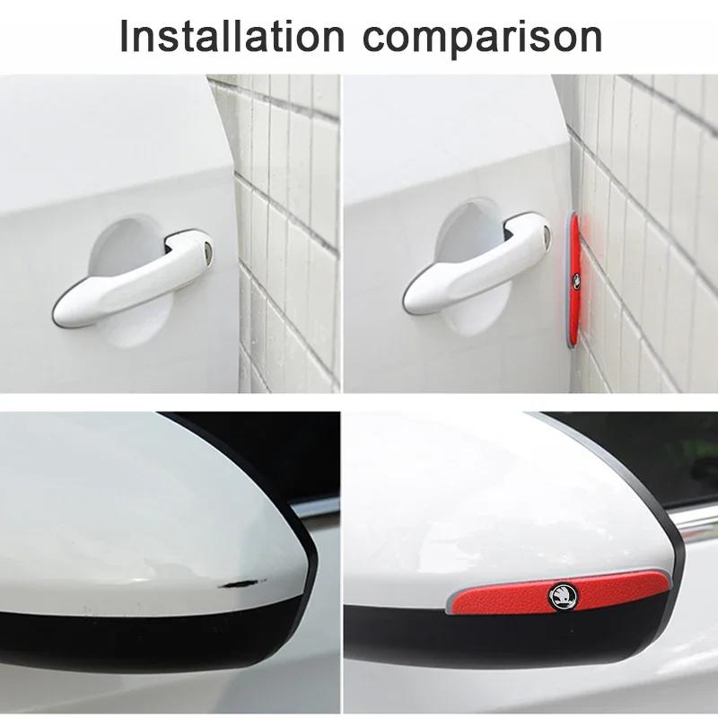 WMZW4 Car Sticker Door Edge Guards for Skoda Rapid Vision Superb Fabia Kodiaq Karoq Octavia RS Yeti Protection Strip Scratch Collision
