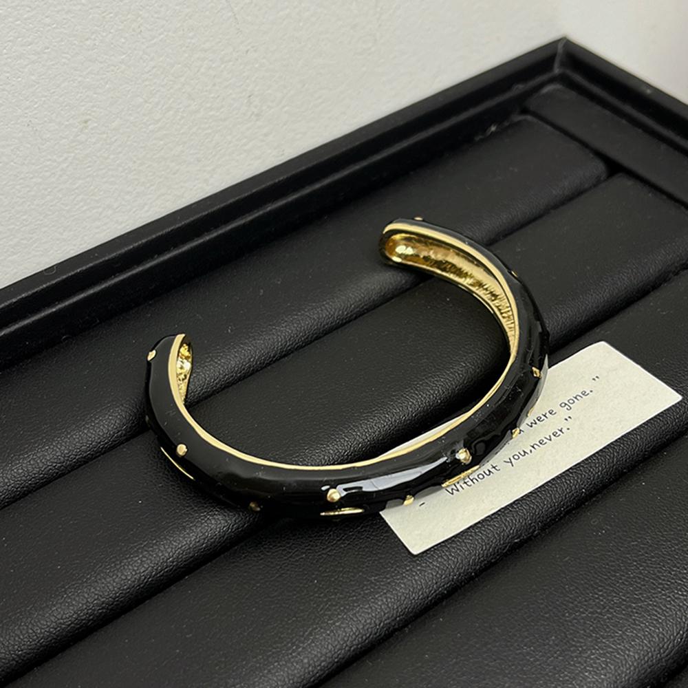 Enamel Retro Opening Bangle French Style Women's Hand Bracelet Simple Woman Cuff Bracelet  Gifts