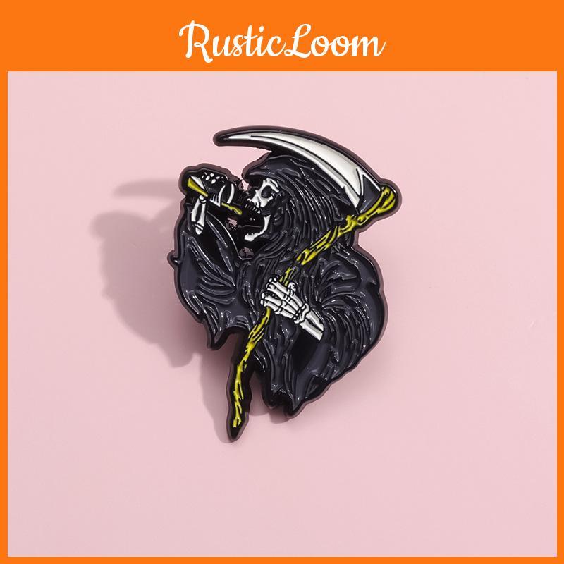 Modern Skull Cartoon Reaper Badge Decorative Brooch For Trendy Halloween Fashion 2023