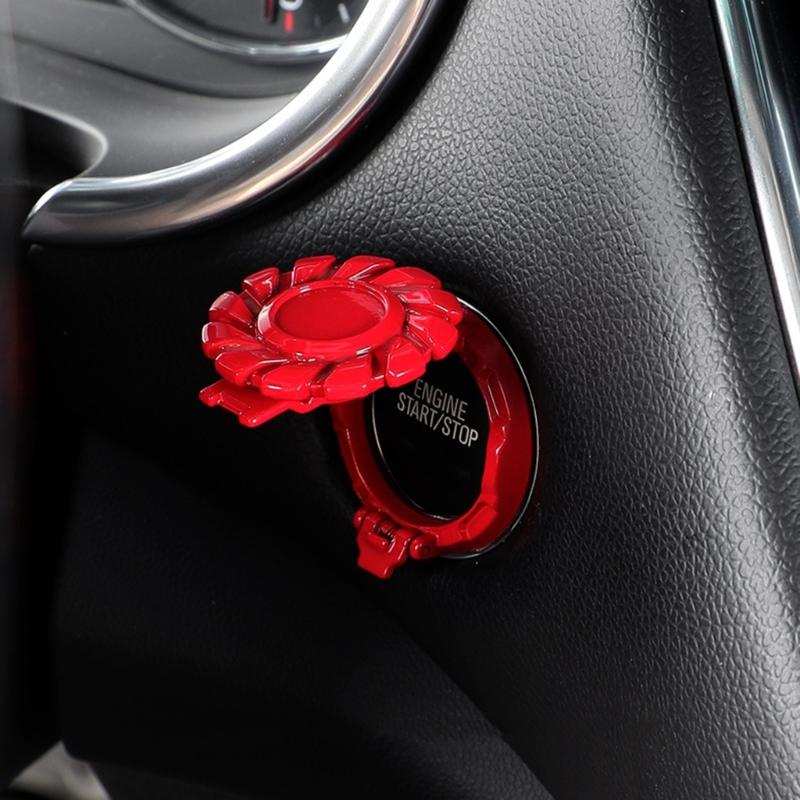 Decorative Engine Start Stop Button Covers Shield Night Glow Easy to Install Add Unique Touch to Car Interior