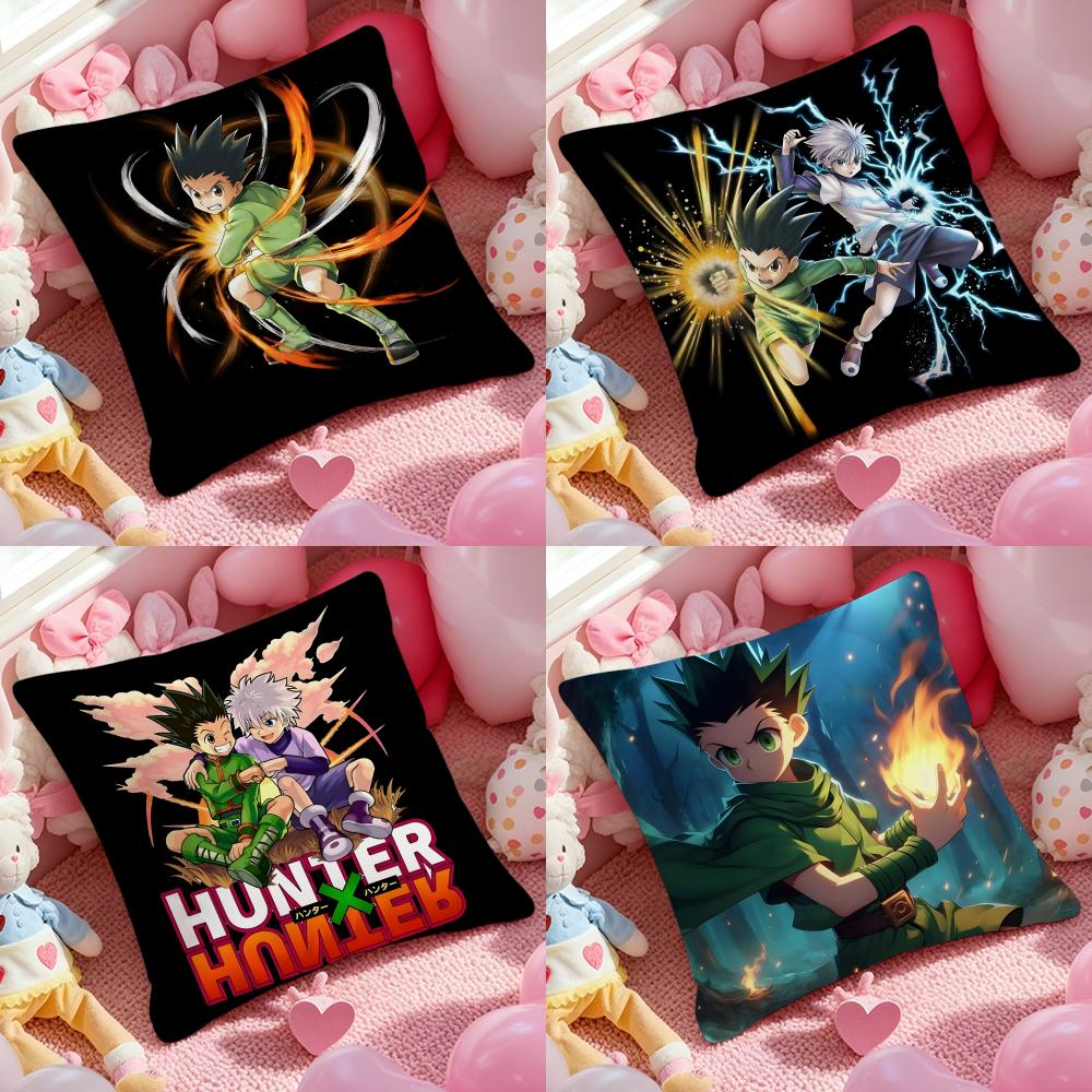 H-HUNTERxHUNTER Games Cushion Cover Pattern Printed Pillowcase for Living Room Sofa Cushion Cover & Bedroom Decor