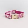 Personalized Elegant Cotton Floral Print Dog Collar And Leash Set Adjustable Pet Leads XS-XL Frenchie Teddy Bowtie Necklace