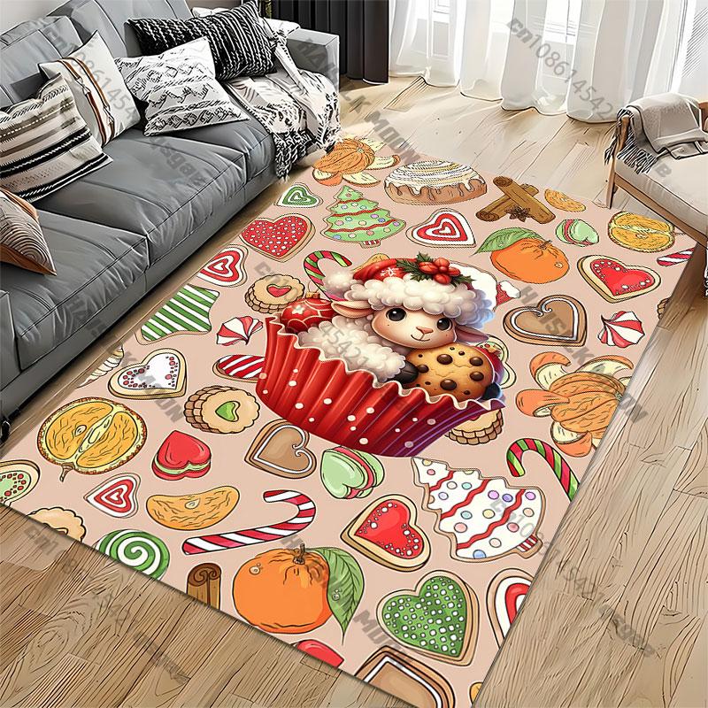 Festive treats holiday theme carpet Yoga living room room decor children's crawling mat doormat area rug games mat