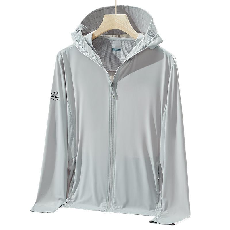 Мужская солнцезащитная одежда из ледяной пряжи, защита от УФ-лучей UPF50+, для рыбалки на открытом воздухе, дышащая одежда для кожи с капюшоном