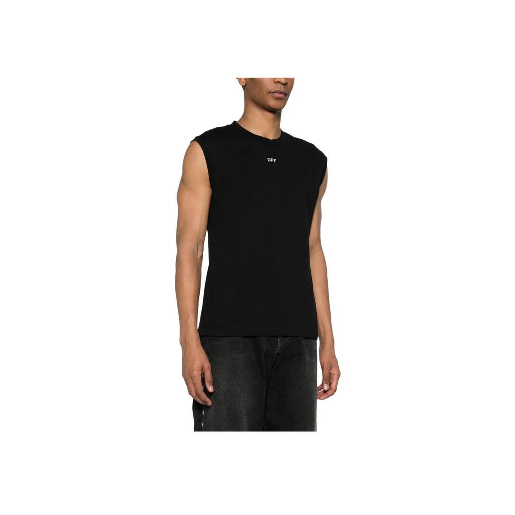 Off-White Ss24 Однотонный круглый вырез жилет без рукавов обычный крой мужские топы черный OMAC027C99JER0011001
