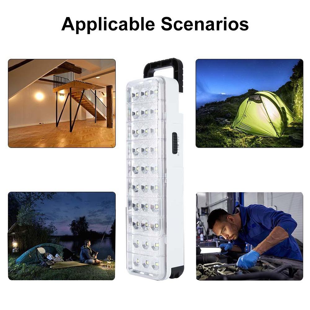 LED Waterproof Emergency Light Flashlight Mini 30 LED 2 Mode Rechargeable Emergency Light Lamp For Home Camping Outdoor