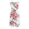 Women's Casual Fashion Sexy V-neck Button Decoration Sleeveless Waist Gradient Print Dress