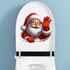 Christmas Toilet Sticker Removable Waterproof Self-adhesive Santa Claus Snowman Elf Gnome Bathroom Wall Toilet Seat Lid Decoration Decal