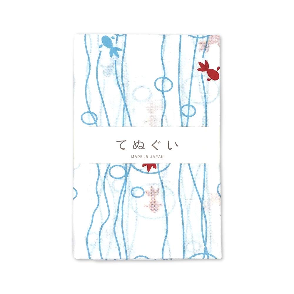 Tenugui Komon Pattern Ryuukin (processed prevent fraying)