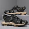 Anti-collision Toe Men's Sandals Cowhide Leather Male Summer Shoes Outdoor Beach Shoes Wear-resistant Outdoor Sneakers Sandals