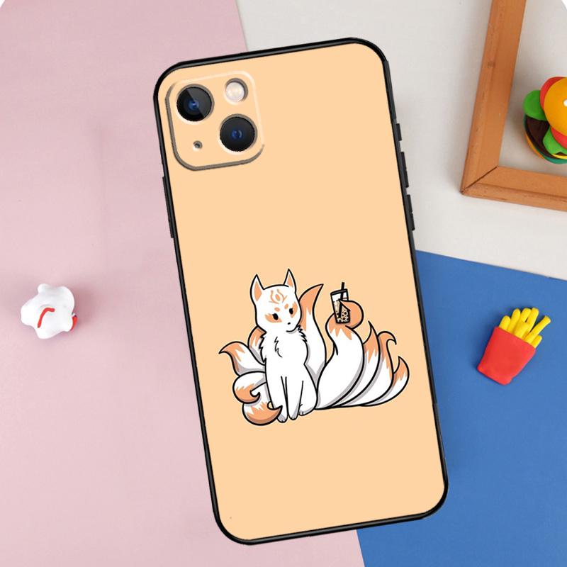 Чехол 'Девятихвостая Лиса' для iPhone 11 12 13 14 15 16 Pro Max Mini XS XR X Plus Мягкий Защитный Чехол
