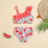 New Girls' One-Shoulder Bikini Swimsuit, Two-Piece Set, Cute Design