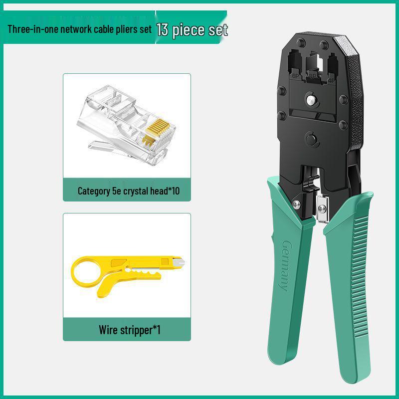 Набор обжимного инструмента для кабелей домашней сети: Клещи Cat5 и многофункциональный стриппер для проводов