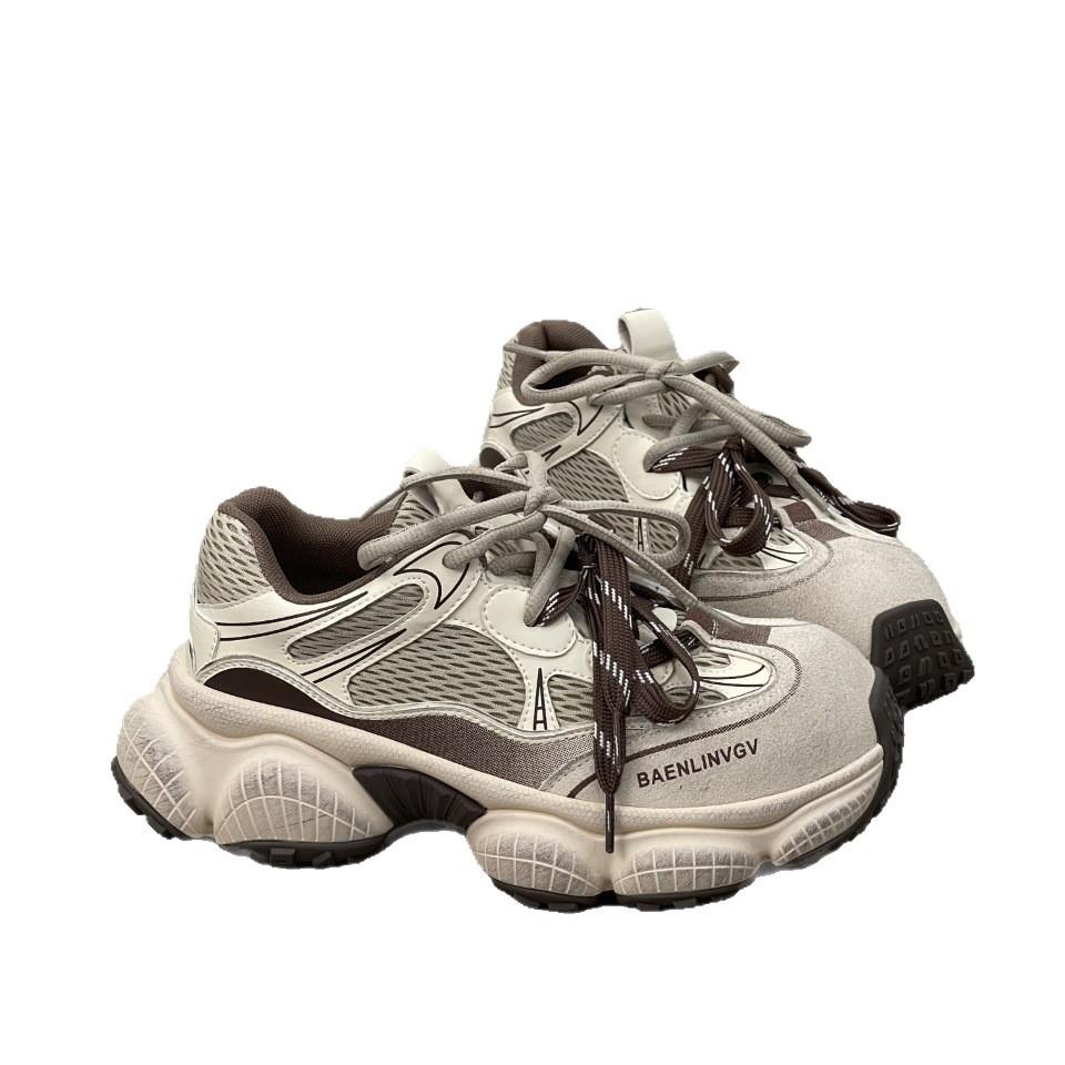 2025 осень новые сетчатые дышащие туфли на платформе в стиле «папа» женская модная удобная повседневная обувь трендовая спортивная обувь женская обувь