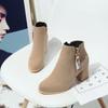 Женские ботильоны на каблуке Осень Зима Ботильоны с круглым носком Шикарная и элегантная мода 2025 Теплая женская короткая обувь по акции