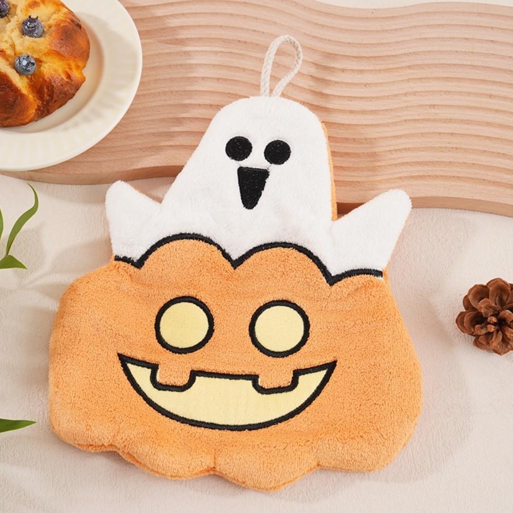 Coral Fleece Pumpkin Hand Towels Ultra Absorbent Ghost Pirate Towel Party Decorations