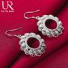 925 Sterling Silver Round Wind Wheel Pendant Perforated Earrings Fashionable Wedding Jewelry