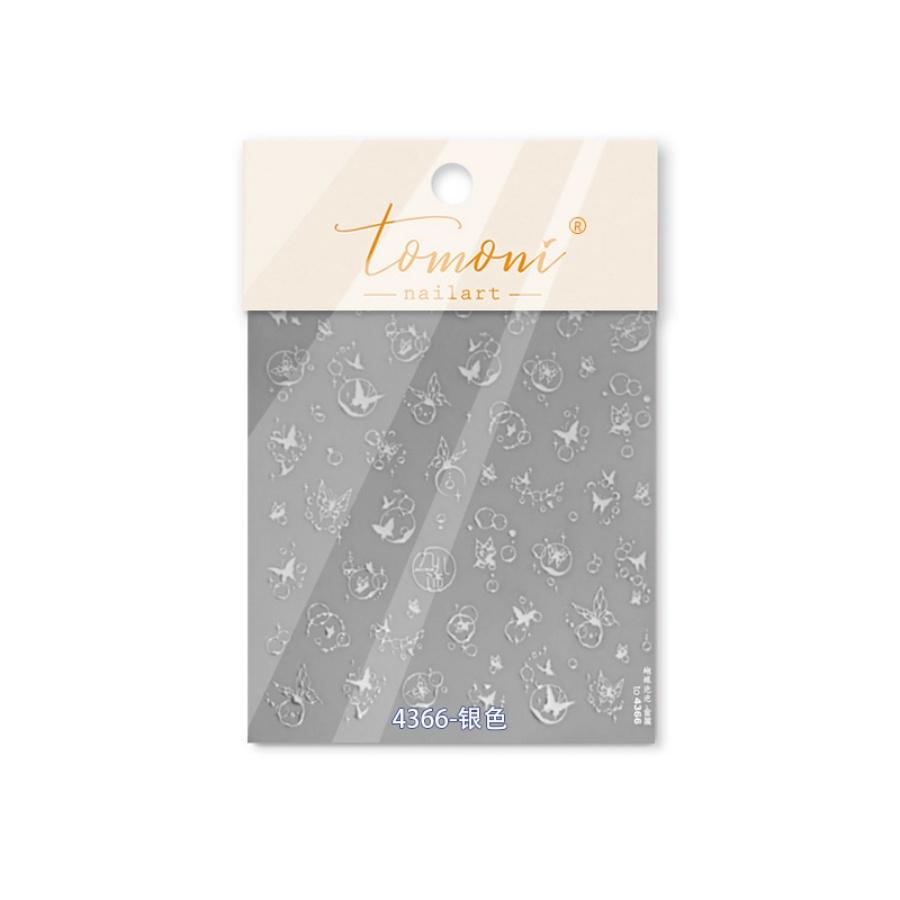 5D embossed nail art sticker high quality Christmas series nail stickers Christmas three-dimensional gold edge bear nail sticker