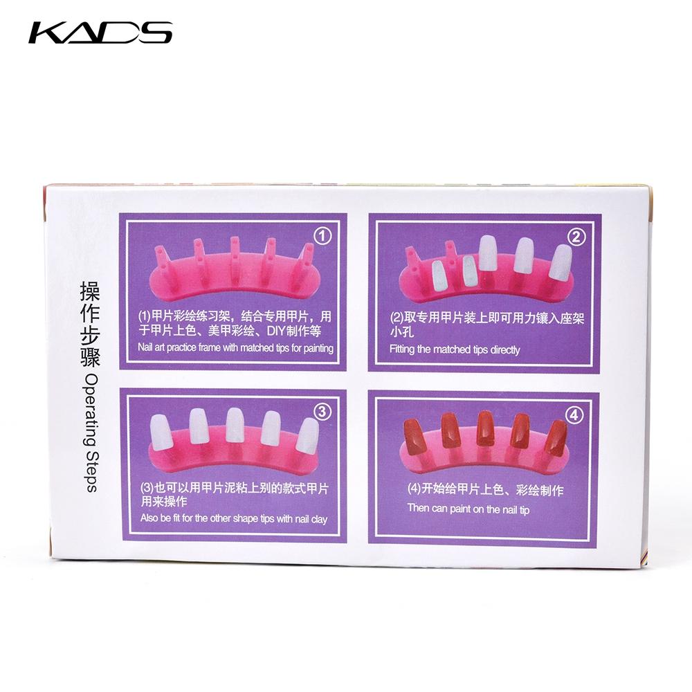 kads 3 шт., пластиковая подставка для кончиков, дисплей с 10 натуральными накладными кончиками ногтей, тренировочное обучение использованию дизайна ногтей, обучающий инструмент для накладных накладных ногтей