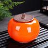 Creative Persimmon Tea Pot Hight Quality Household Ceramic Spice Storage Tank Tea Cans Seasoning Container