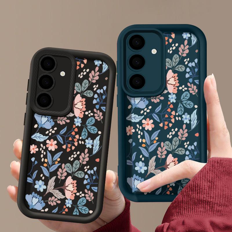 Мягкий защитный чехол для объектива Samsung S25 S24 S23 S22 Ultra S21 S20 Fe A55 A54 A53 A52 A35 A34 A15 A14, силиконовый противоударный чехол с цветочным принтом