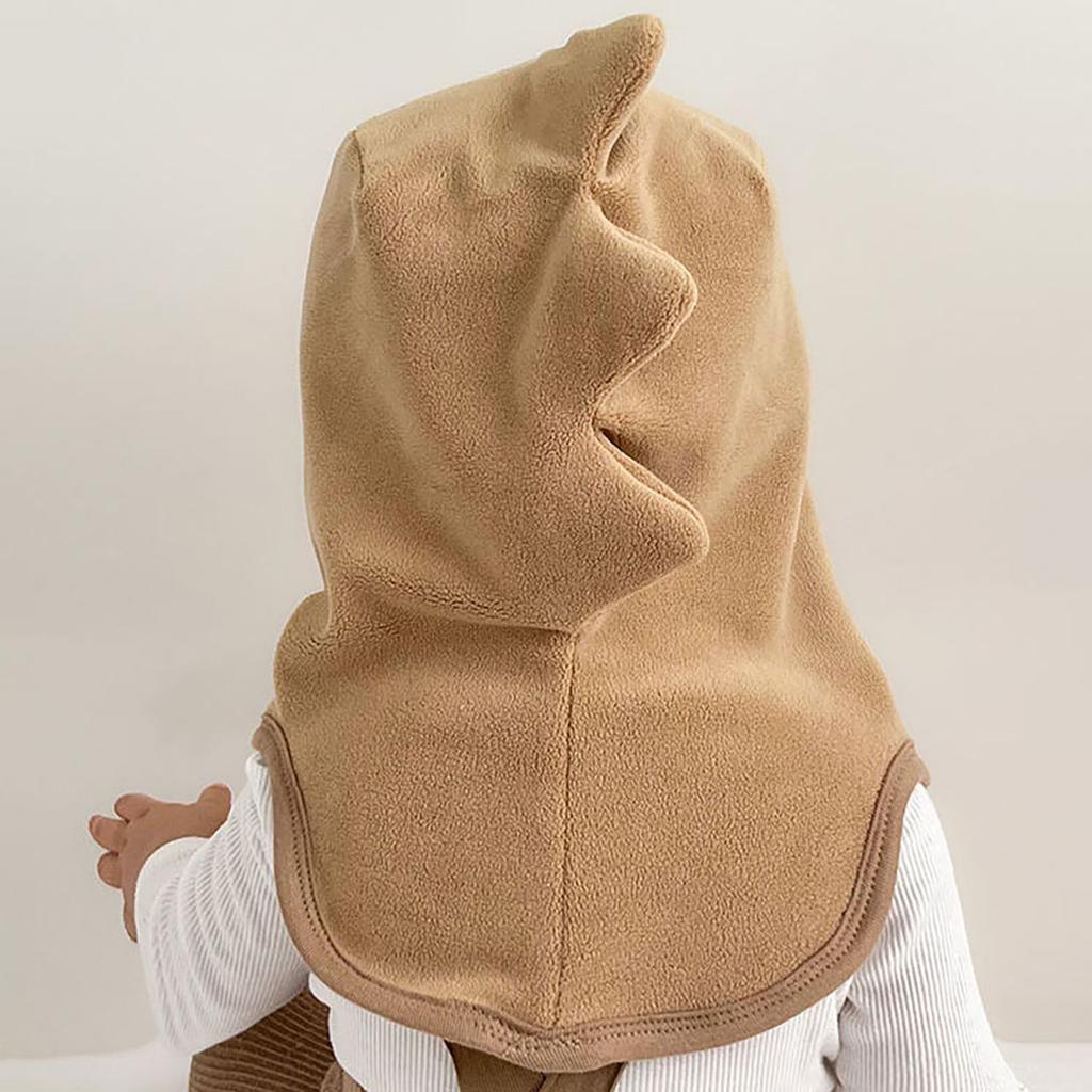 Winter Fleece Balaclava for Baby Cute Cartoon Dinosaur Hooded Scarf Hat Kids Warm Children One Piece Beanie Cap