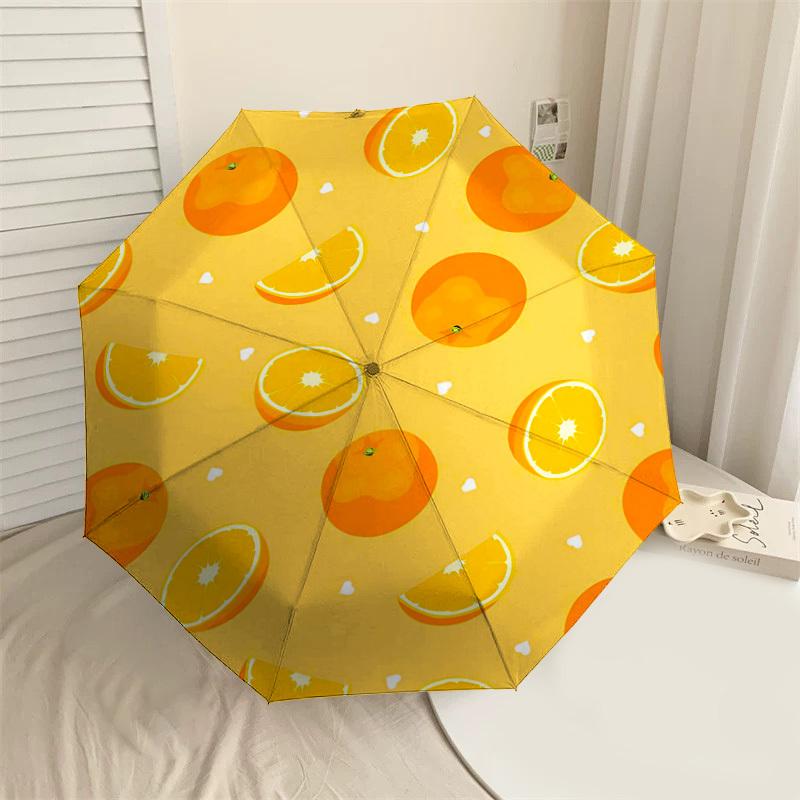 1PC orange slice Umbrella-8-Rib Reinforced Portable Folding Travel Suitable for All Seasons Outdoor Daily Use-G354