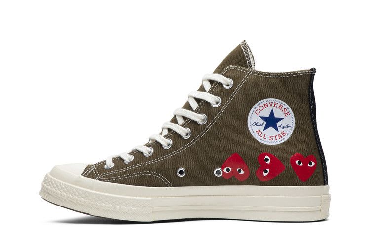 Men's Sneakers Converse Chuck Taylor All Star 70 Hi Comme des Garcons PLAY Multi-Heart Green Green/Red-Egret