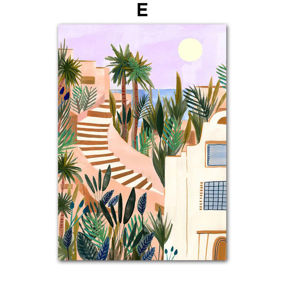 Путешествия Пейзаж Настенное Искусство Кофе Женщина Чтение Бассейн Лист Холст Картина ПостерыПечать Картины Для Гостиной Интерьер Комнаты Декор